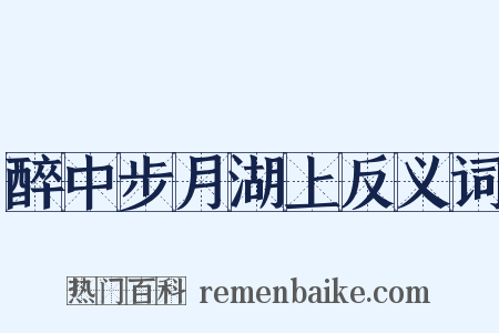 醉中步月湖上反义词是什么意思的图片
